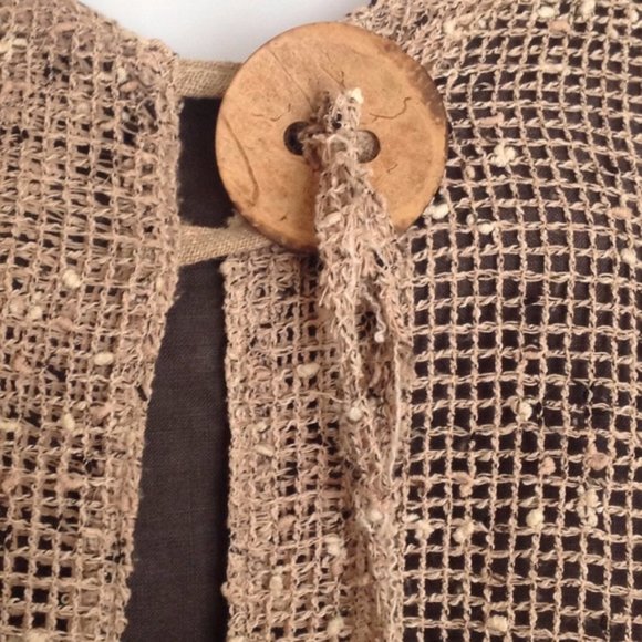 Mixed Material Mesh Jacket French Lagenlook - Picture 3 of 4